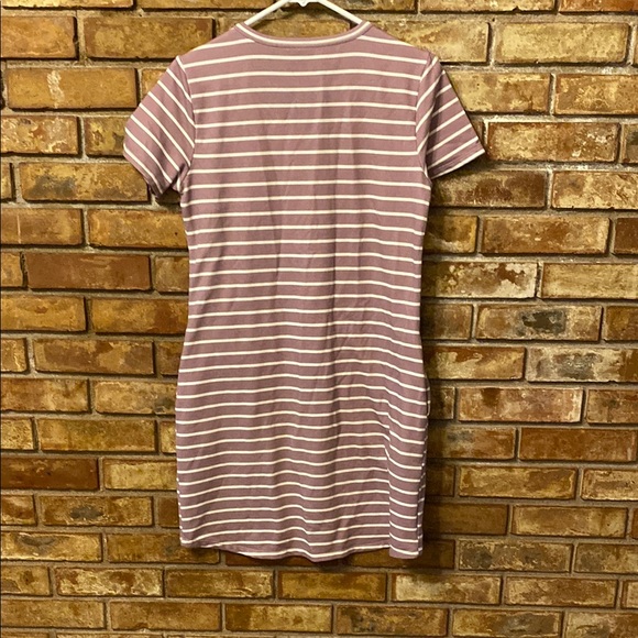 Lilac Light Purple Short Sleeve V-Neck Lightweight Sweater Mini Dress - Picture 7 of 10